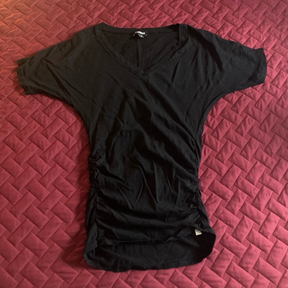 Express Tunic Length Legging Top With Ruched Sides